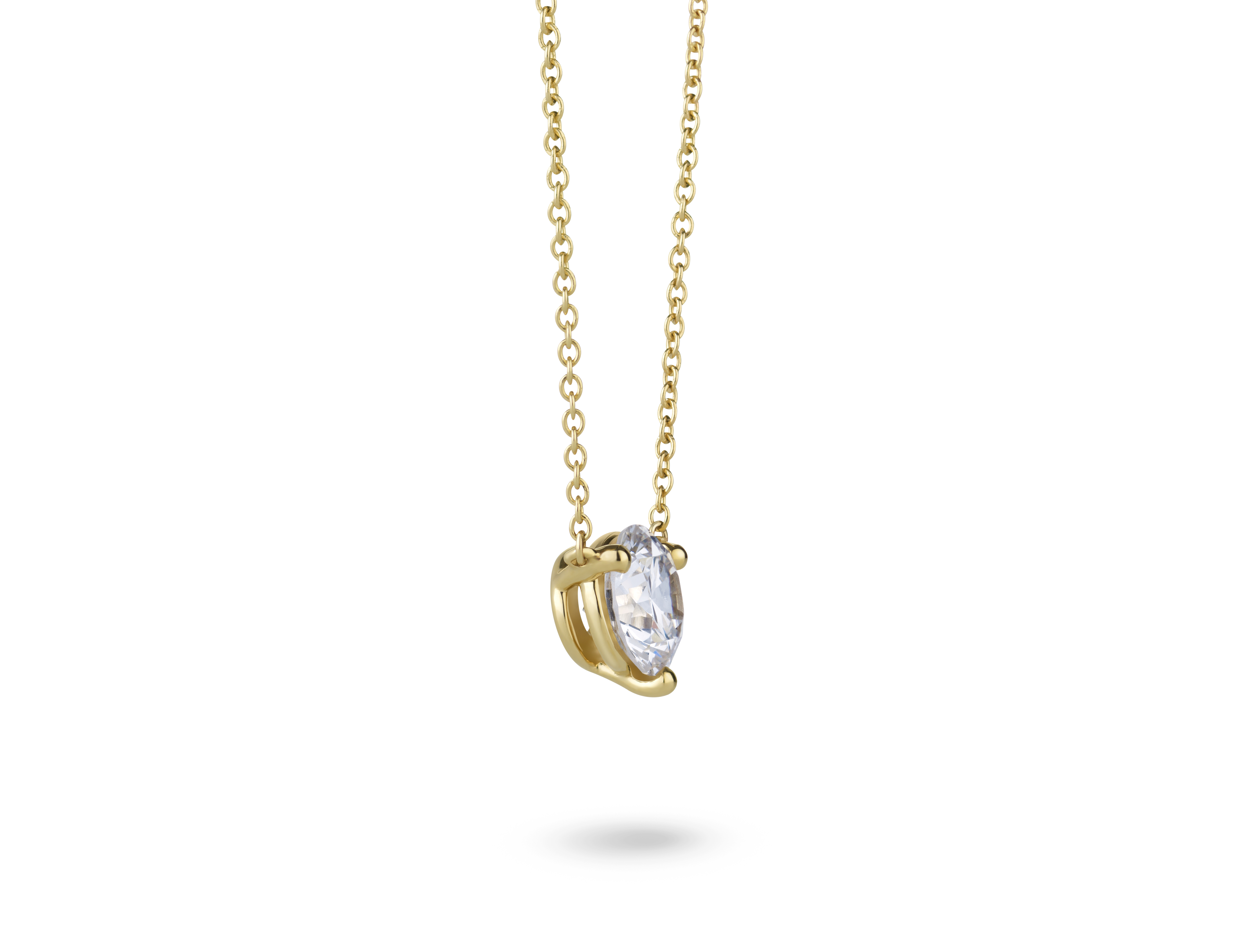 Lab-Grown Diamond 1ct. Round Brilliant Solitaire 14k Gold Pendant | White